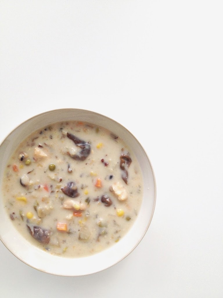 Creamy Chicken, Mushrooms and Wild Rice Soup