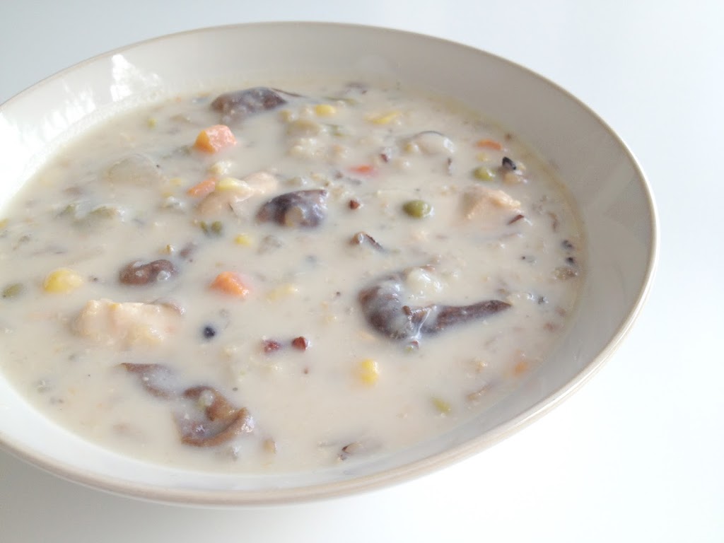 Creamy Chicken, Mushrooms and Wild Rice Soup