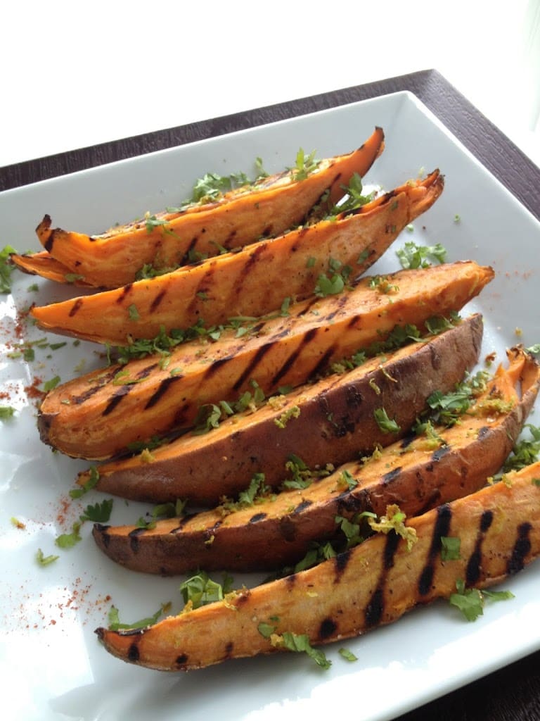 Cilantro and Lime Grilled Sweet Potatoes
