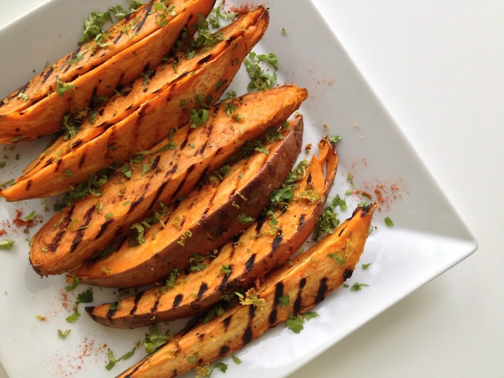 Cilantro and Lime Grilled Sweet Potatoes