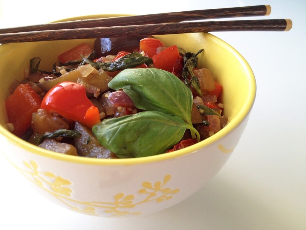 Eggplant and Basil Stir-Fry