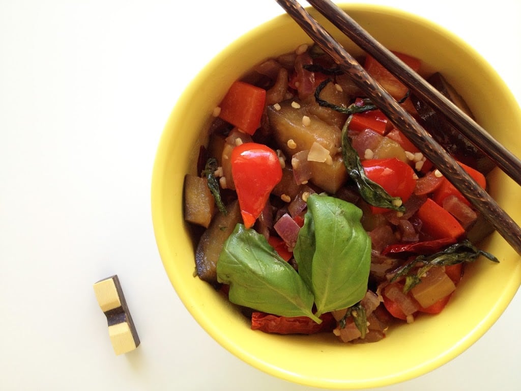 Eggplant and Basil Stir-Fry