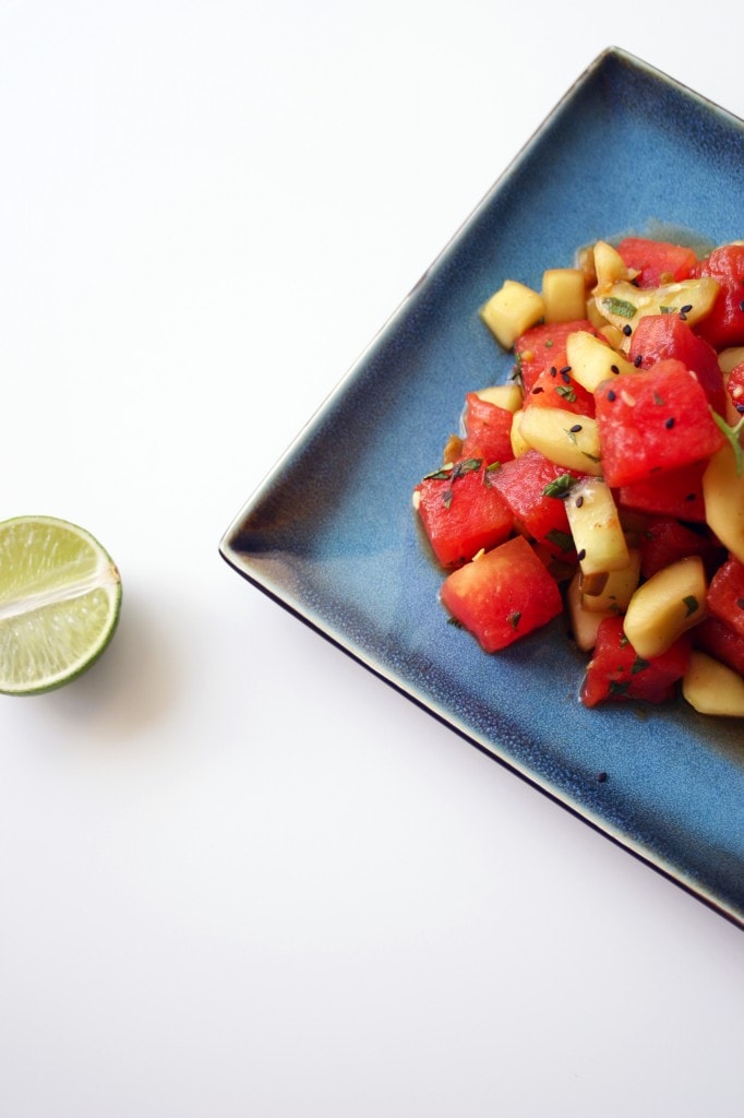 Hoisan Cucumber and Watermelon Salad