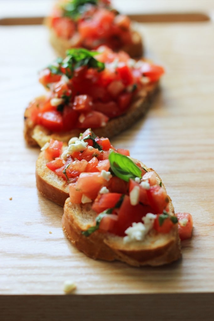 Grilled Tomato Basil and Feta Bruschetta The Cooking Jar