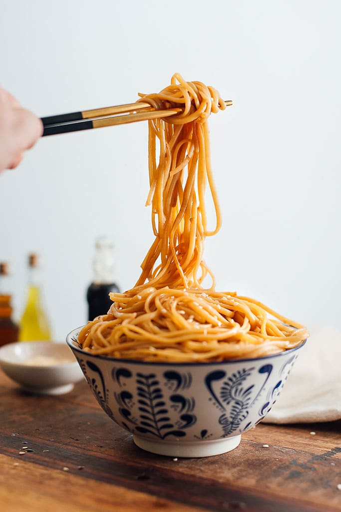 Here's a great way to get Hibachi noodles at home with half the cost. Noodles sauteed in butter, garlic, soy sauce, teriyaki sauce, sugar and sesame oil.