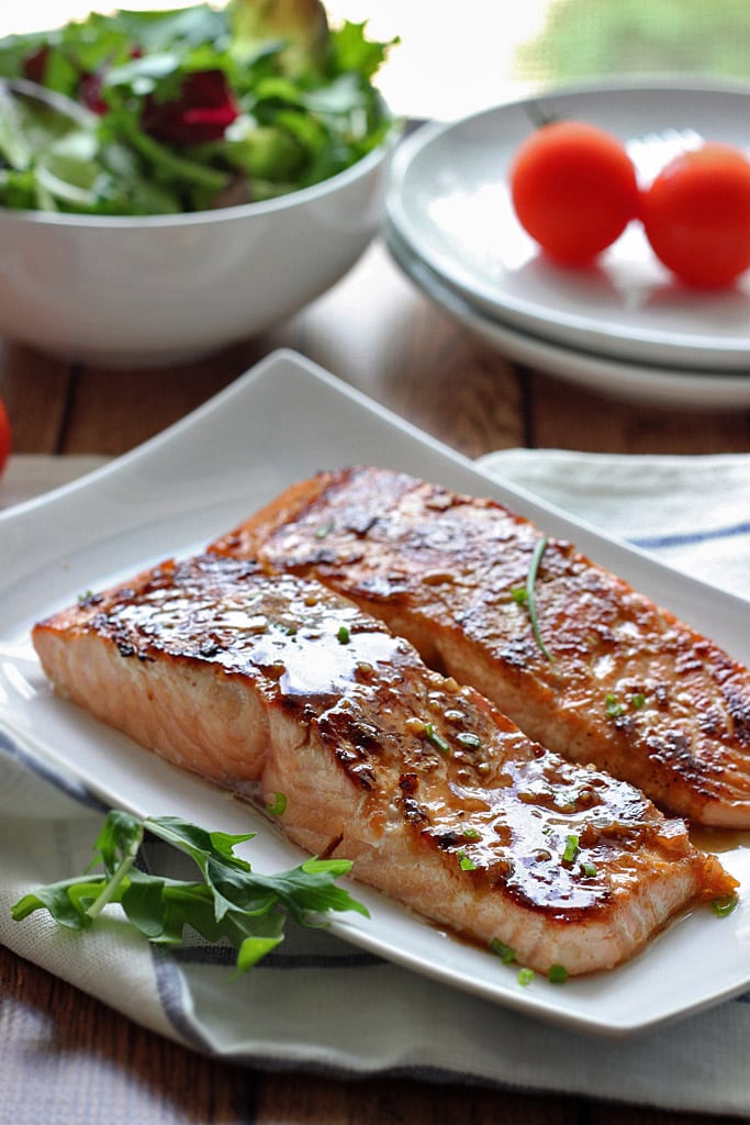 Oven Roasted Salmon with Pink Peppercorn Sauce - A Spicy