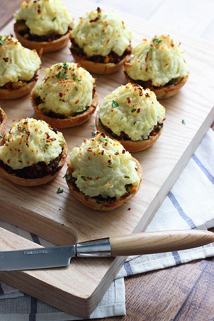 These mini Shepherd's pot pies are a cute and insanely delicious spin on the classic Shepherd's pie with all the goodness of a  flaky, crumbly pie crust.