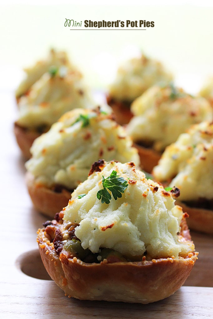 These mini Shepherd's pot pies are a cute and insanely delicious spin on the classic Shepherd's pie with all the goodness of a  flaky, crumbly pie crust.