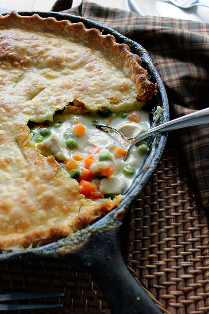 Cast Iron Chicken Pot Pie (Pie Crust Recipe)