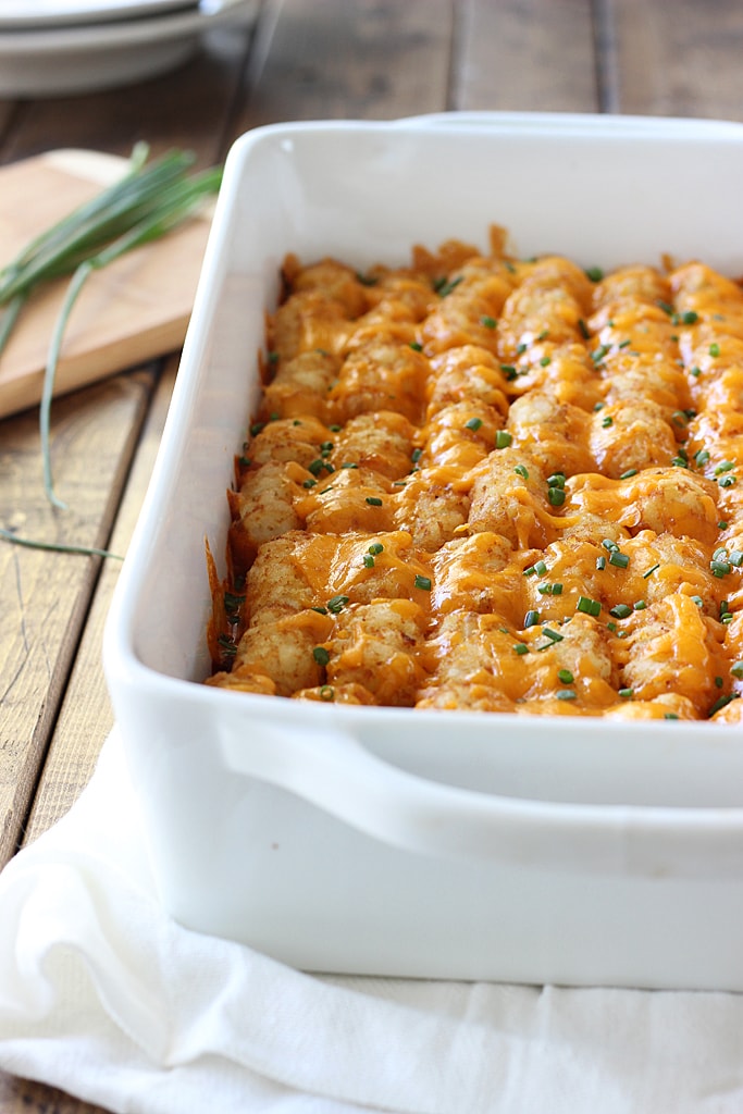 Sloppy Joe tater tot casserole is both quick and easy and kid friendly. With all the flavors you love in a Sloppy Joe and the fun of tater tots!