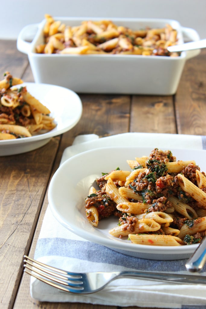 A slow cooker beef and cheese pasta that is cooked long and slow to bring out the best cheesy meat sauce!