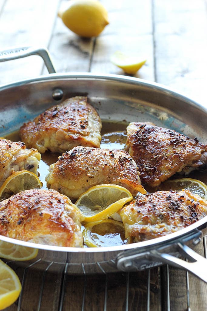 This baked honey lemon chicken is incredibly juicy with crispy skins you won't want to share. Flavored with a delicious honey lemon sauce.