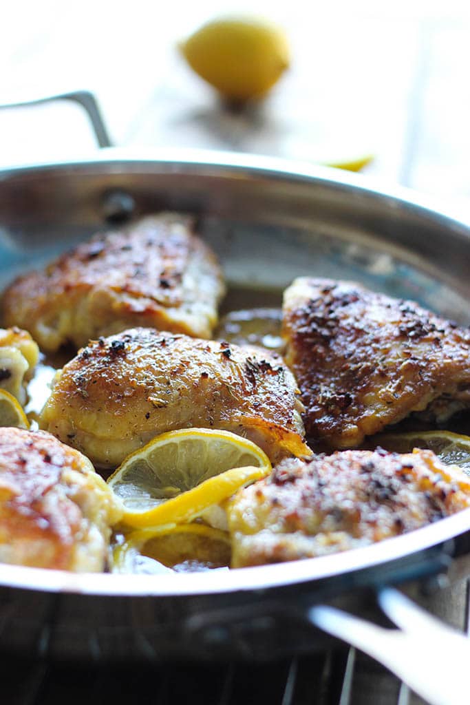 This baked honey lemon chicken is incredibly juicy with crispy skins you won't want to share. Flavored with a delicious honey lemon sauce.