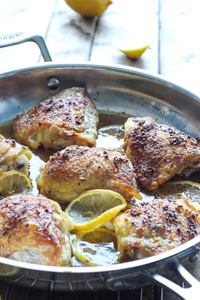 This baked honey lemon chicken is incredibly juicy with crispy skins you won't want to share. Flavored with a delicious honey lemon sauce.