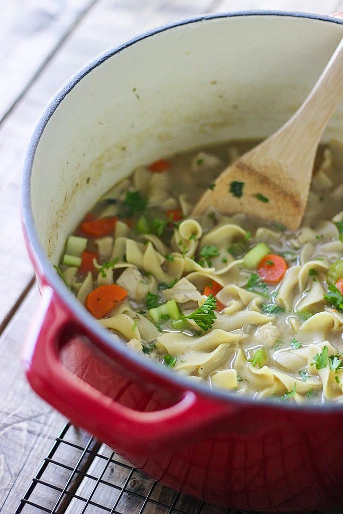 Easy One Pot Chicken Noodle Soup - Together as Family