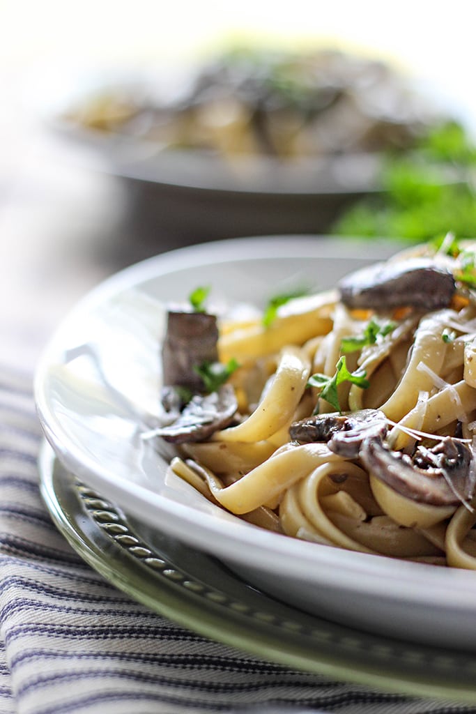 Hearty, earthy and meaty. This creamy mushroom Alfredo is a great dinner for two for pasta lovers.