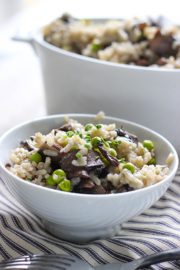 Cheat the time over the stove with this slow cooker mushroom risotto. Creamy, rich and easy!