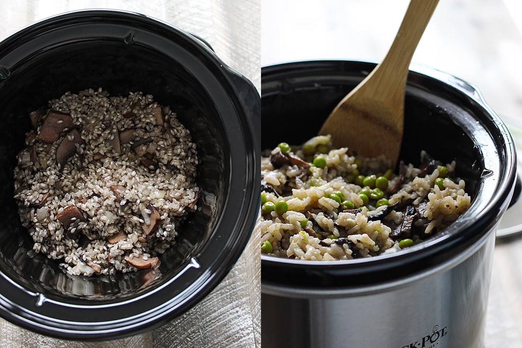 Cheat the time over the stove with this slow cooker mushroom risotto. Creamy, rich and easy!