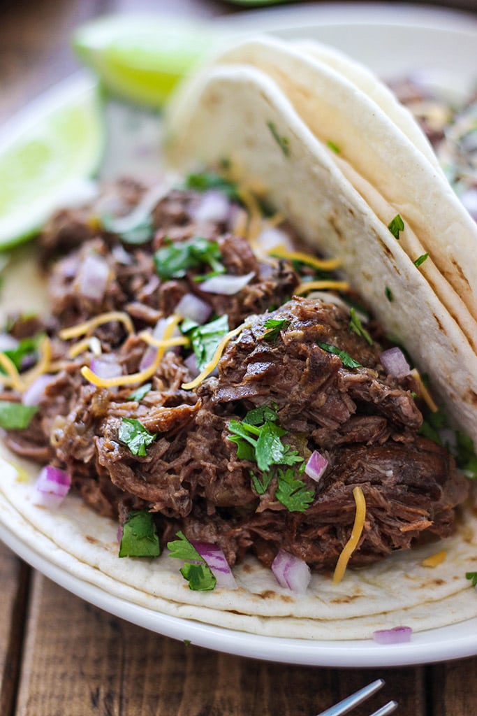 Slow Cooker Shredded Beef Tacos