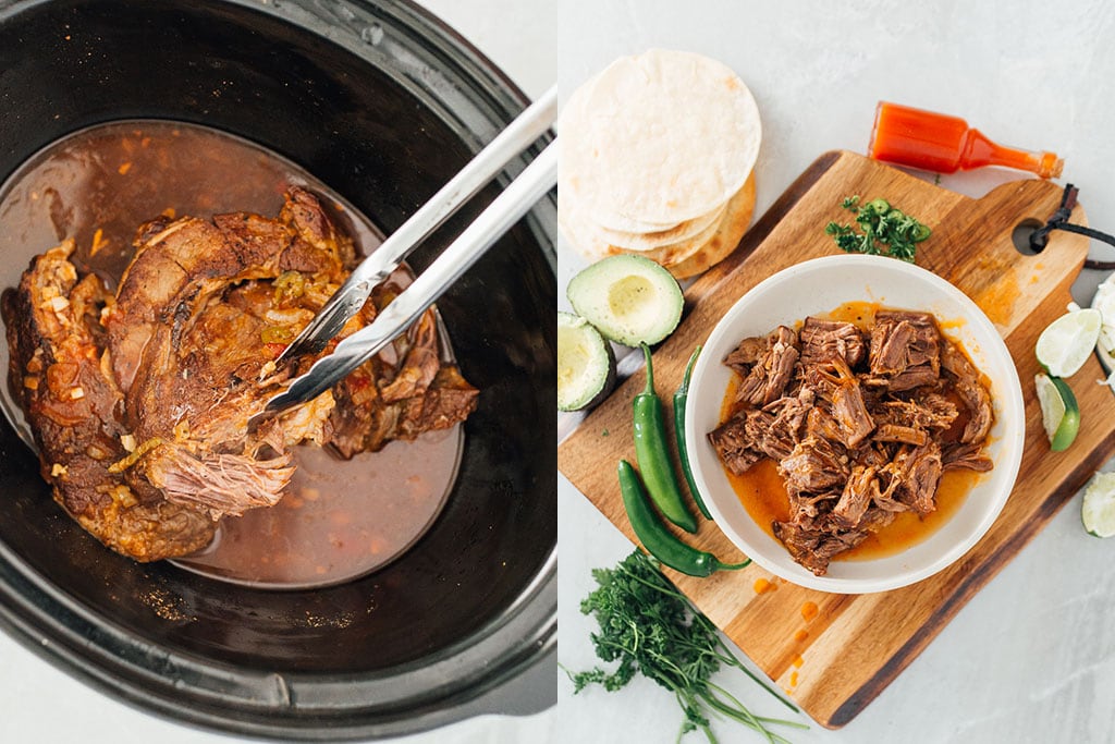 These slow cooker shredded beef tacos are summer slow cooking at its best! Pair it with your favorite toppings.