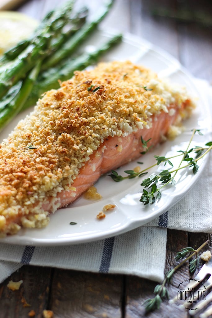 Flaky, crumbly, crunchy topped lemon and Parmesan crusted salmon. This 30 minute recipe brings out the best in salmon!