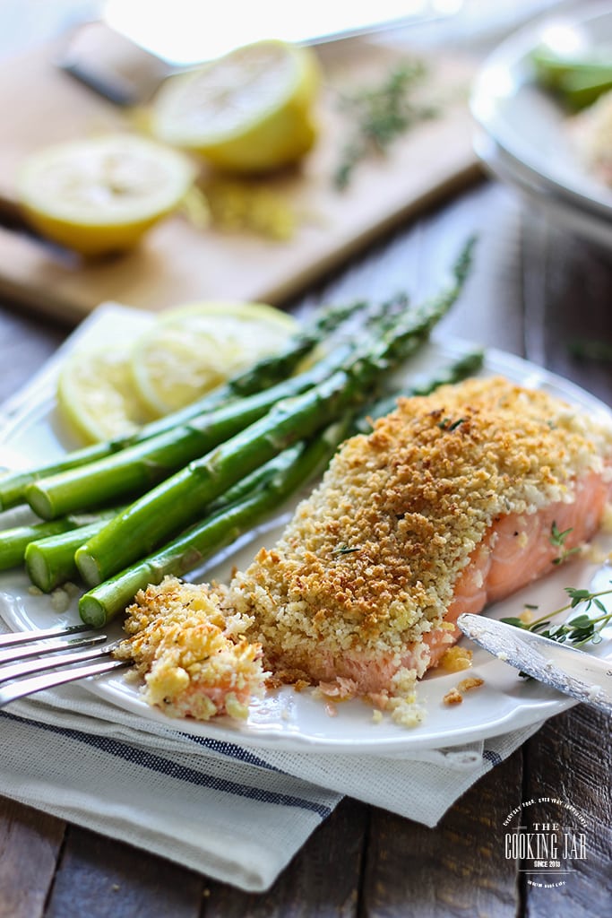 Flaky, crumbly, crunchy topped lemon and Parmesan crusted salmon. This 30 minute recipe brings out the best in salmon!