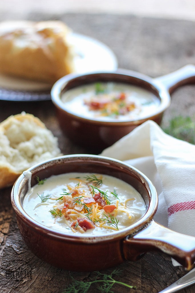 Slow cooker cream cheese and potato soup is hearty, creamy and perfect with bread. Slow cook your way to comfort food this winter.