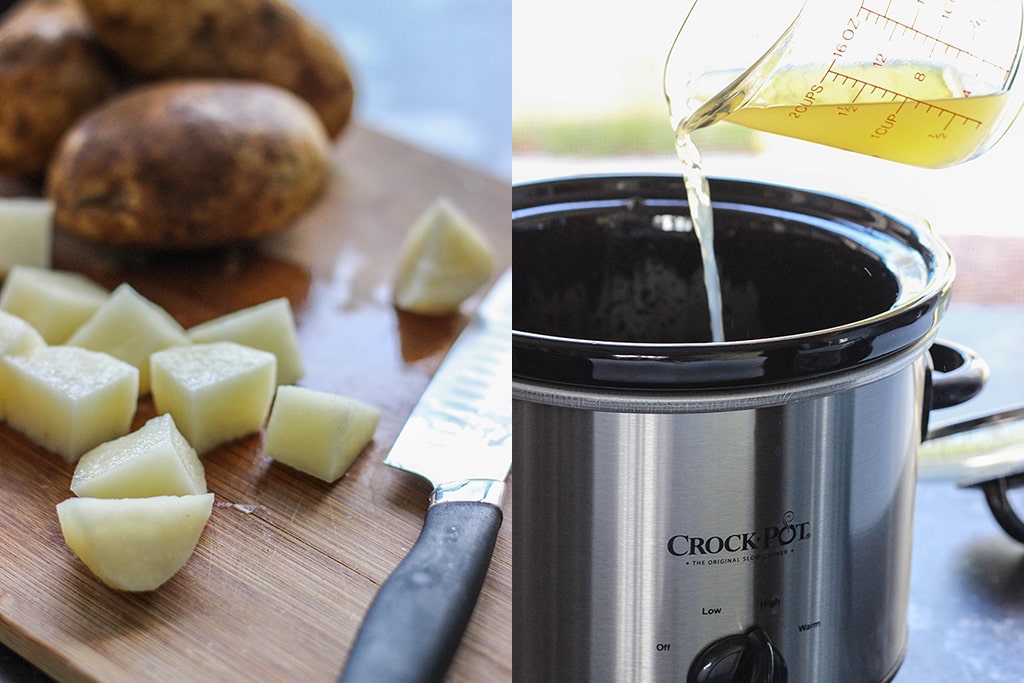 Slow cooker cream cheese and potato soup is hearty, creamy and perfect with bread. Slow cook your way to comfort food this winter.