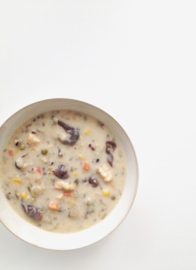 Creamy Chicken, Mushrooms and Wild Rice Soup