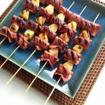 Bacon Wrapped Hawaiian Chicken Skewers