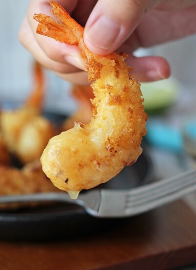 Super crispy and sweet coconut shrimp with a spicy chilled pineapple sauce.