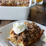 Pumpkin spice french toast casserole is a great fall brunch or dessert loaded with pumpkin and pumpkin pie flavors and a sweet and nutty streusel.