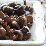 Smoky roasted mushrooms makes a great side dish to any pot roast or steak. Doused in a garlic butter sauce and seasoned with smoked paprika and parsley.