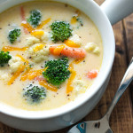 A simple and quick recipe for cheese and veggie chowder. Kid friendly and easy to cook with six ingredients and ready in 30 minutes.