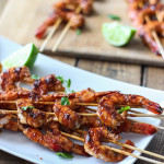 Throw these Sriracha shrimp skewers on the grill for a sweet and tangy Spring kick! Want it with a dip? No problem!