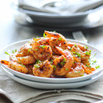 This quick and easy browned butter shrimp skillet has is smoky, sweet and savory with a buttery nutty flavor!