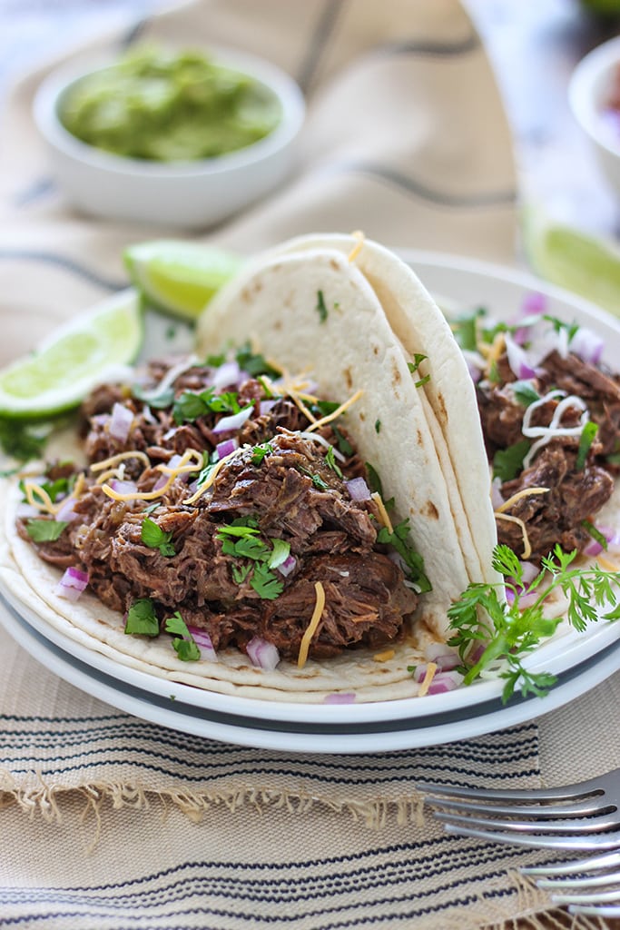 Slow Cooker Shredded Beef Tacos - The Cooking Jar