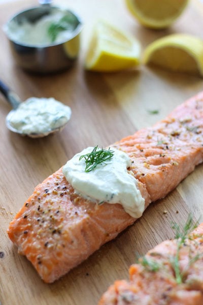Salmon in Creamy Dill Sauce - The Cooking Jar