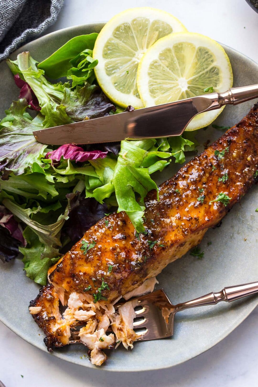 Air Fryer Honey Mustard Salmon - The Cooking Jar