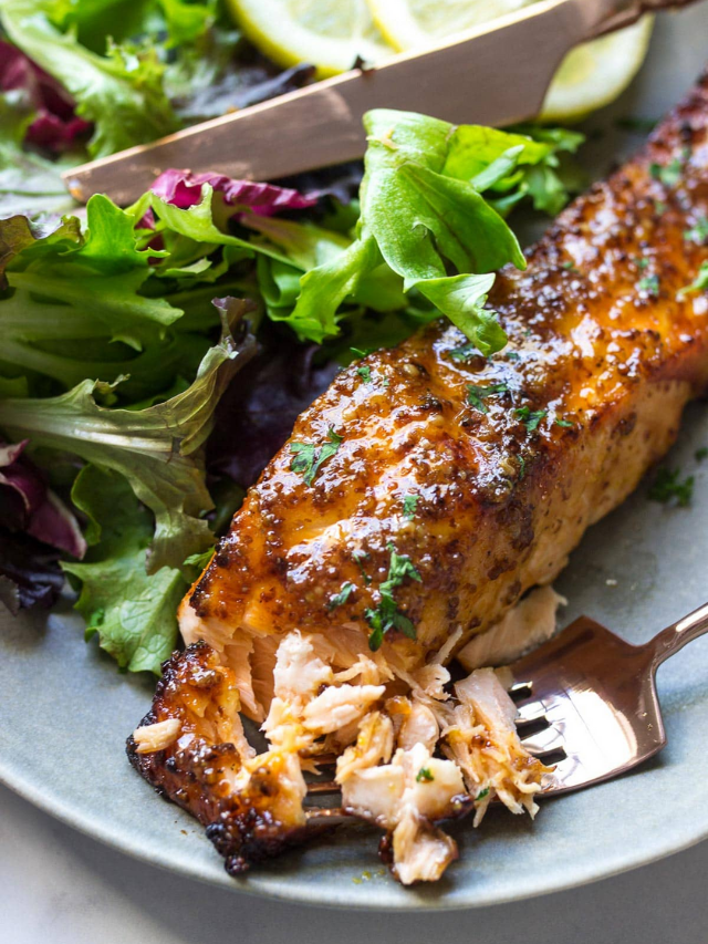 Air Fryer Honey Mustard Salmon - The Cooking Jar