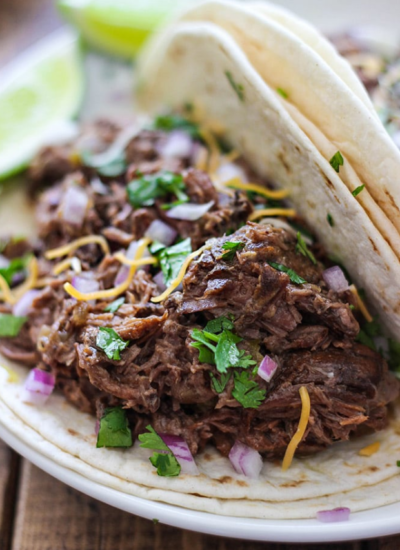 Google Web Story Cover Slow Cooker Shredded Beef Tacos