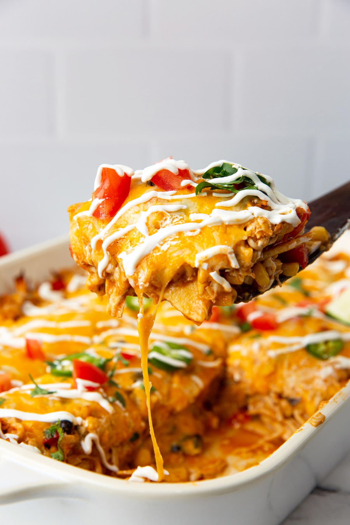 Chicken Enchilada Casserole - The Cooking Jar