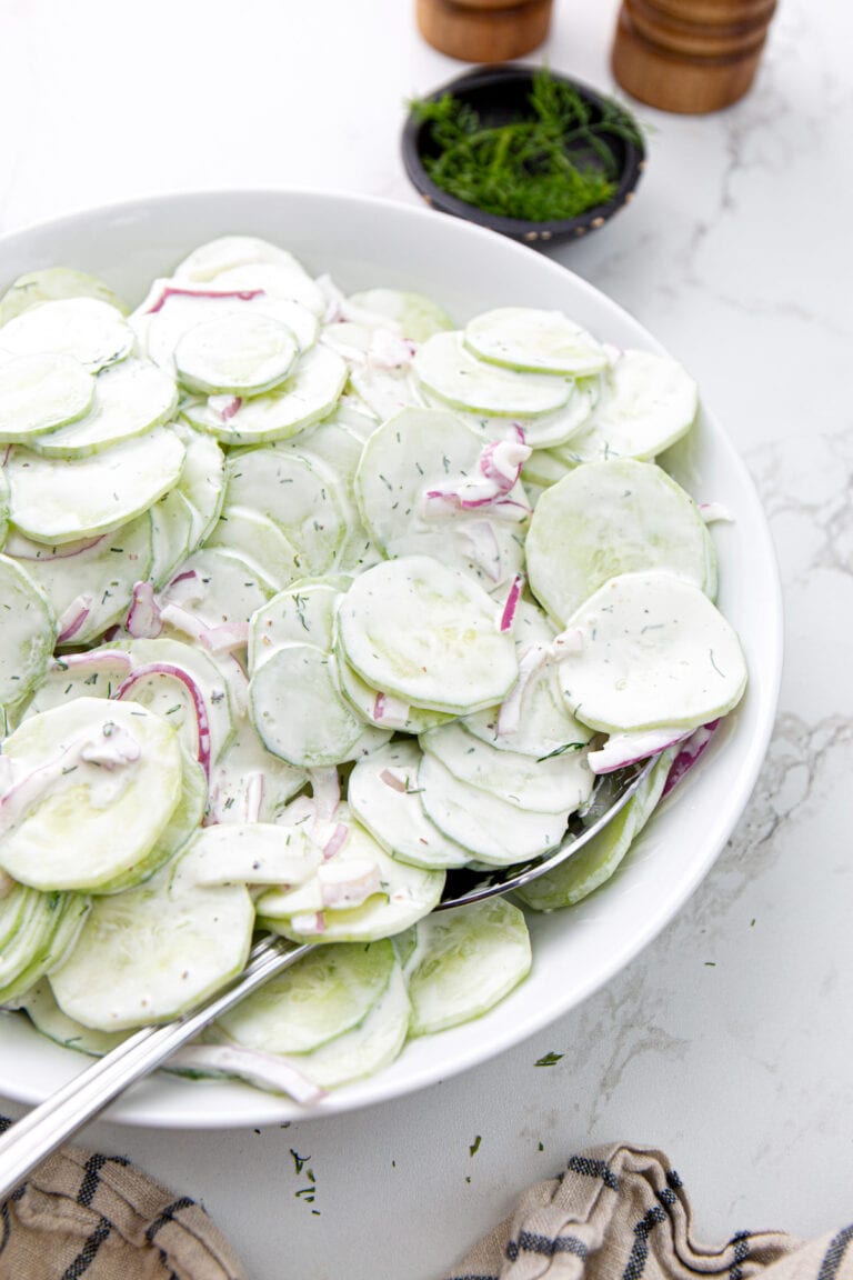 Creamy Cucumber Salad - The Cooking Jar